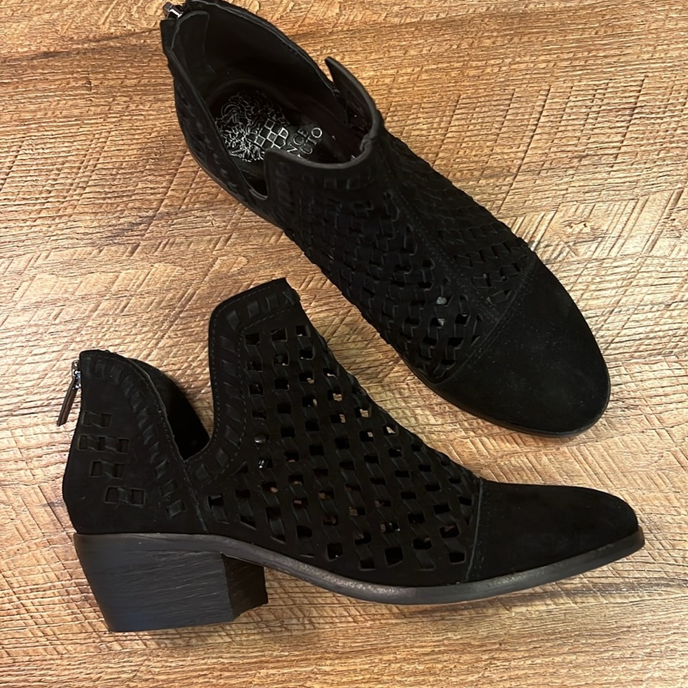 Vince Camuto Black suede booties. Size 6 never worn.